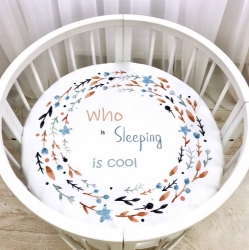 Poza cu Husă pentru saltea rotundă pătuț bebeluși/copii cu elastic, Sleeping is Cool